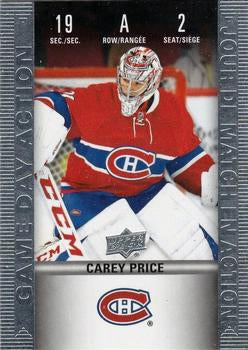 #HGD-2 Carey Price - Montreal Canadiens - 2019-20 Upper Deck Tim Hortons - Game Day Action Hockey
