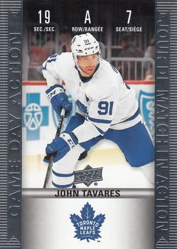 #HGD-7 John Tavares - Toronto Maple Leafs - 2019-20 Upper Deck Tim Hortons - Game Day Action Hockey
