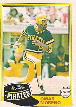 #213 Omar Moreno - Pittsburgh Pirates - 1981 O-Pee-Chee - Gray Back Baseball