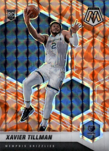 #213 Xavier Tillman - Memphis Grizzlies - 2020-21 Panini Mosaic - Mosaic Reactive Orange Basketball