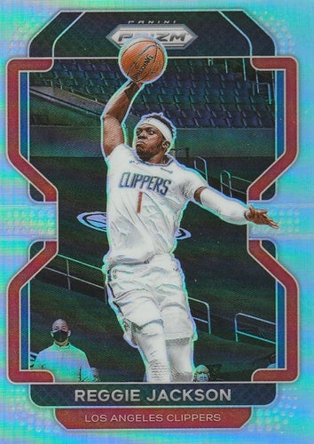 #213 Reggie Jackson - Los Angeles Clippers - 2021-22 Panini Prizm - Silver Basketball