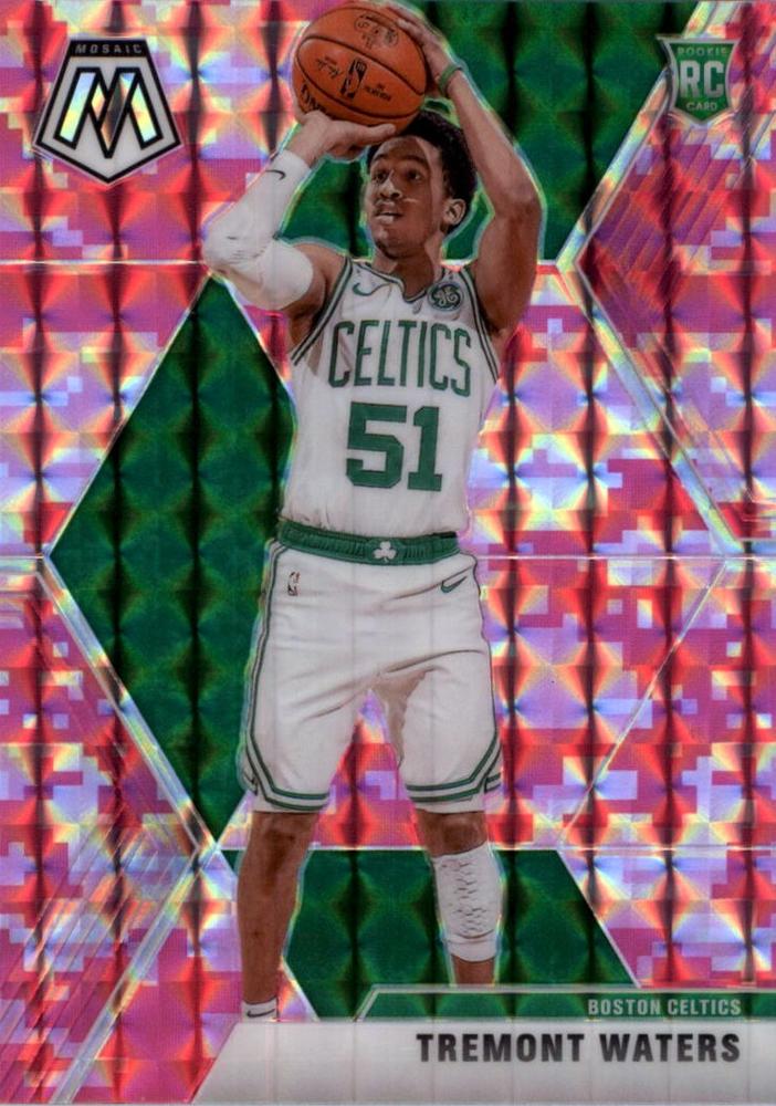 #214 Tremont Waters - Boston Celtics - 2019-20 Panini Mosaic - Camo Pink Basketball