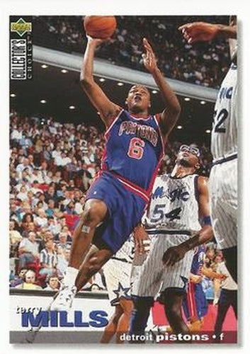 #214 Terry Mills - Detroit Pistons - 1995-96 Collector's Choice Basketball