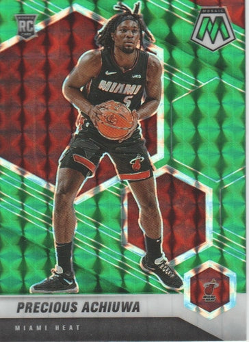 #215 Precious Achiuwa - Miami Heat - 2020-21 Panini Mosaic - Mosaic Green Basketball