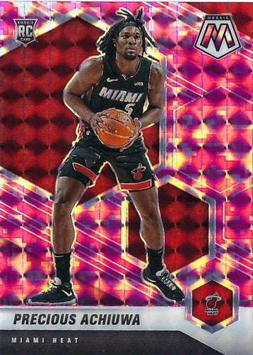 #215 Precious Achiuwa - Miami Heat - 2020-21 Panini Mosaic - Mosaic Camo Pink Basketball