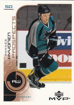 #215 Hannes Hyvonen - San Jose Sharks - 2002-03 Upper Deck MVP Hockey