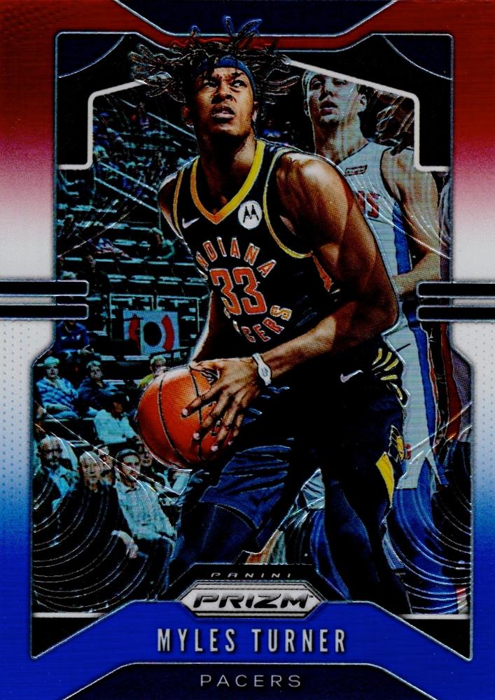 #216 Myles Turner - Indiana Pacers - 2019-20 Panini Prizm - Prizms Red White and Blue Basketball