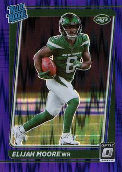 #216 Elijah Moore - New York Jets - 2021 Donruss Optic - Purple Shock Football