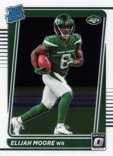 #216 Elijah Moore - New York Jets - 2021 Donruss Optic Football