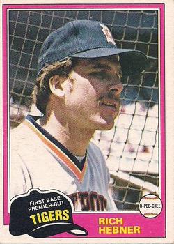 #217 Rich Hebner - Detroit Tigers - 1981 O-Pee-Chee - Gray Back Baseball