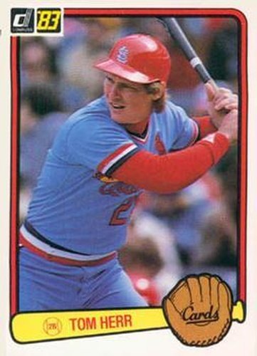#217 Tom Herr - St. Louis Cardinals - 1983 Donruss Baseball