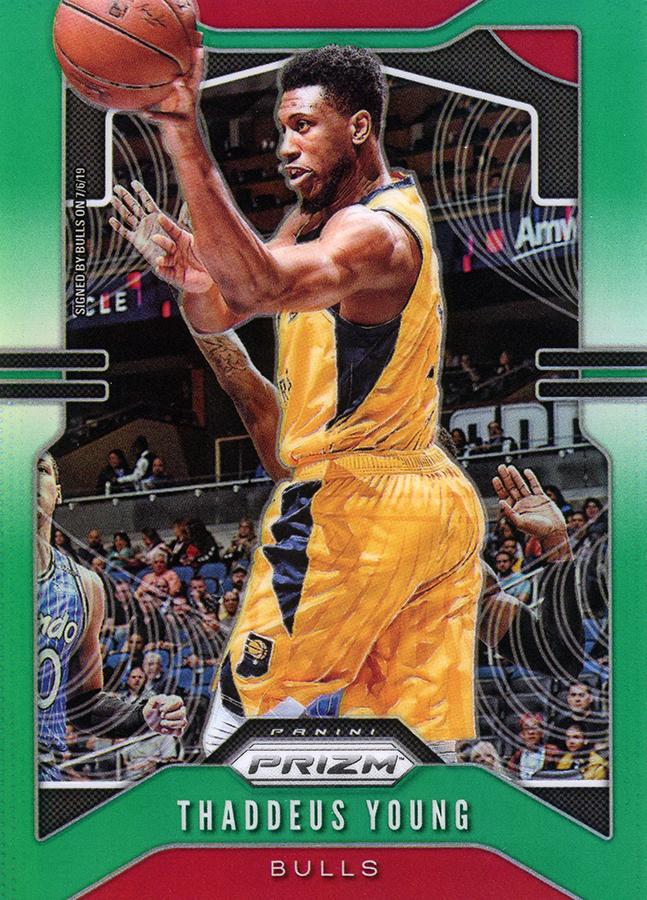 #217 Thaddeus Young - Chicago Bulls - 2019-20 Panini Prizm - Prizms Green Basketball