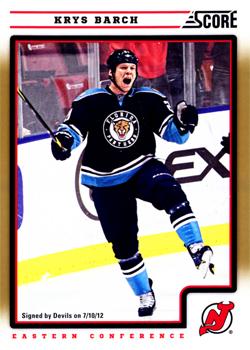 #218 Krys Barch - New Jersey Devils - 2012-13 Score - Gold Rush Hockey