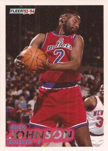 #218 Buck Johnson - Washington Bullets - 1993-94 Fleer Basketball