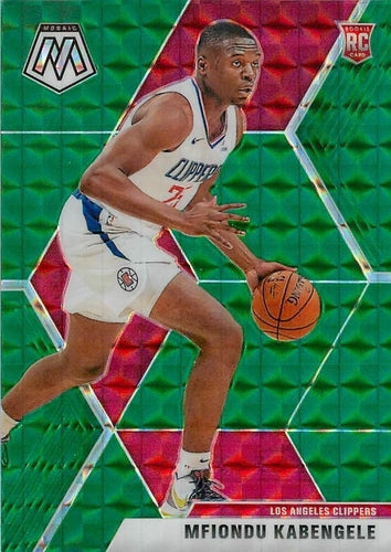 #218 Mfiondu Kabengele - Los Angeles Clippers - 2019-20 Panini Mosaic - Green Prizm Basketball