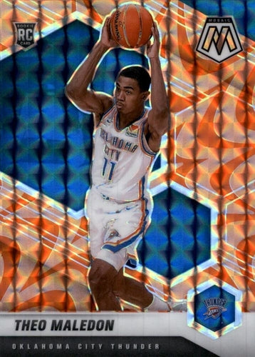 #218 Theo Maledon - Oklahoma City Thunder - 2020-21 Panini Mosaic - Mosaic Reactive Orange Basketball