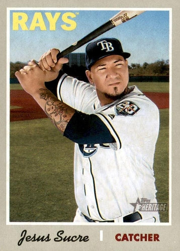 #219 Jesus Sucre - Tampa Bay Rays - 2019 Topps Heritage Baseball
