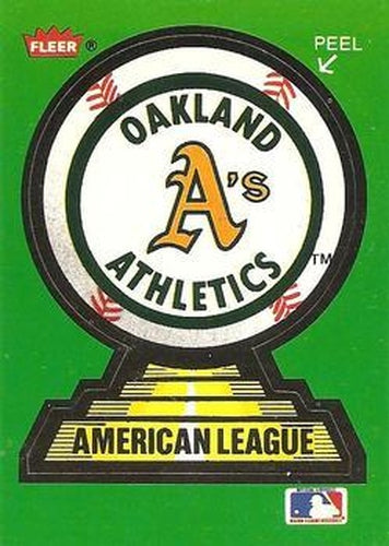 #21 Oakland A's - Oakland Athletics - 1988 Fleer - Team Stickers Baseball