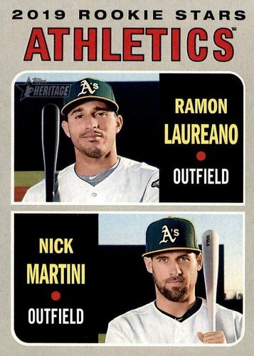 #21 Athletics 2019 Rookie Stars Ramon Laureano / Nick Martini - Oakland Athletics - 2019 Topps Heritage Baseball