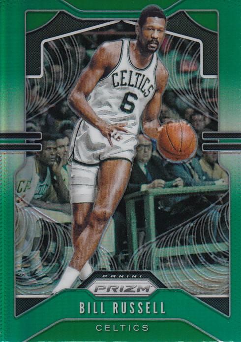 #21 Bill Russell - Boston Celtics - 2019-20 Panini Prizm - Prizms Green Basketball