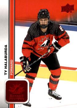 #21 Ty Halaburda - Canada - 2023 Upper Deck Team Canada Juniors - Red Foil Hockey