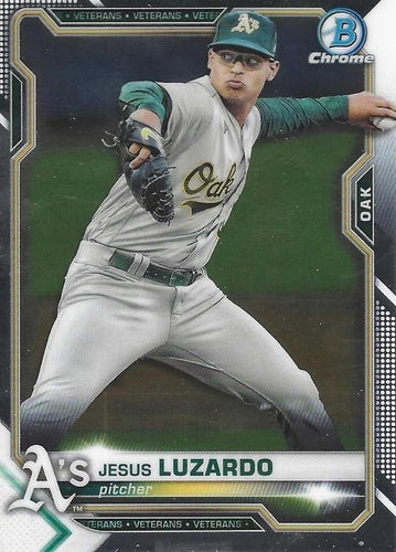 #21 Jesus Luzardo - Oakland Athletics - 2021 Bowman Chrome Baseball