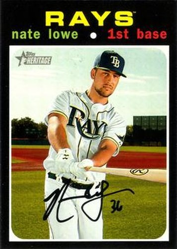 #220 Nate Lowe - Tampa Bay Rays - 2020 Topps Heritage Baseball