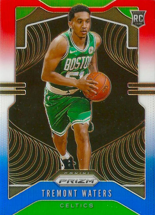 #286 Tremont Waters - Boston Celtics - 2019-20 Panini Prizm - Prizms Red White and Blue Basketball