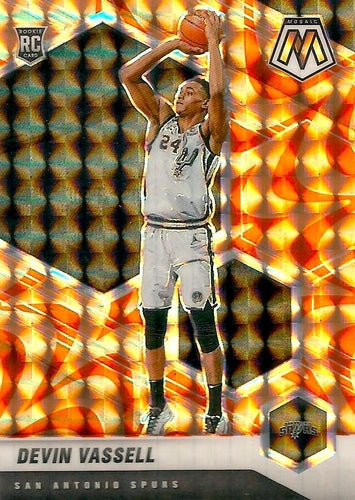 #221 Devin Vassell - San Antonio Spurs - 2020-21 Panini Mosaic - Mosaic Reactive Orange Basketball