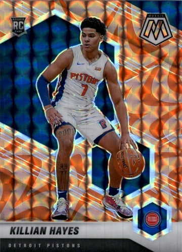 #222 Killian Hayes - Detroit Pistons - 2020-21 Panini Mosaic - Mosaic Reactive Orange Basketball