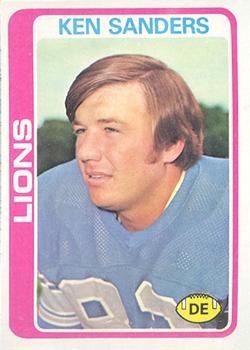 #222 Ken Sanders - Detroit Lions - 1978 Topps Football