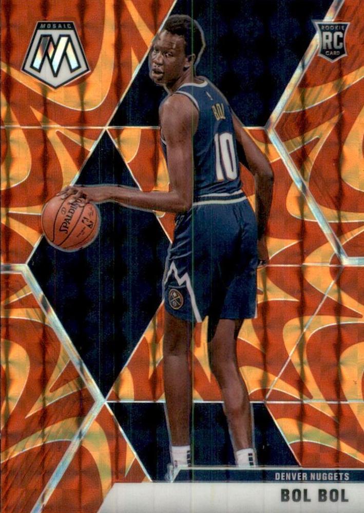 #222 Bol Bol - Denver Nuggets - 2019-20 Panini Mosaic - Reactive Orange Basketball