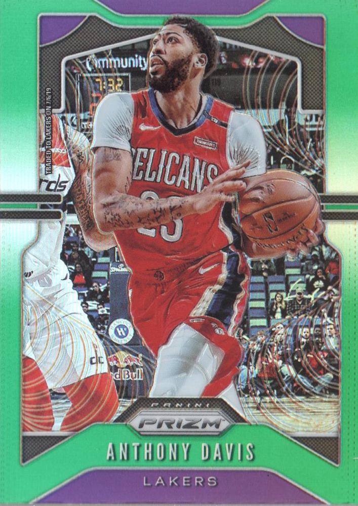#222 Anthony Davis - Los Angeles Lakers - 2019-20 Panini Prizm - Prizms Green Basketball