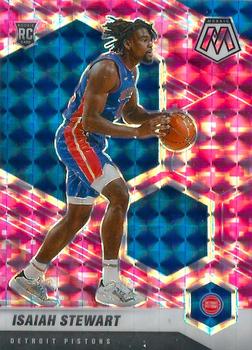 #223 Isaiah Stewart - Detroit Pistons - 2020-21 Panini Mosaic - Mosaic Camo Pink Basketball