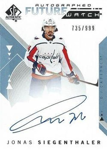 #223 Jonas Siegenthaler - Washington Capitals - 2018-19 SP Authentic Hockey