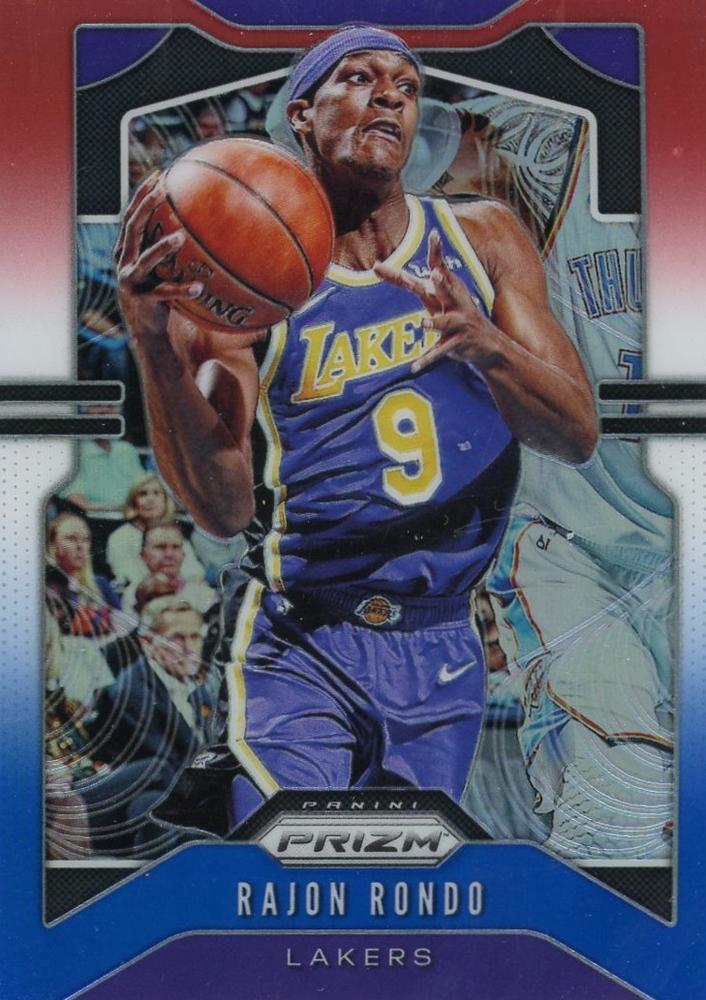 #223 Rajon Rondo - Los Angeles Lakers - 2019-20 Panini Prizm - Prizms Red White and Blue Basketball