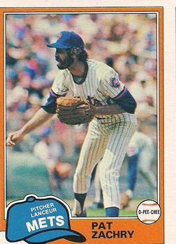 #224 Pat Zachry - New York Mets - 1981 O-Pee-Chee - Gray Back Baseball