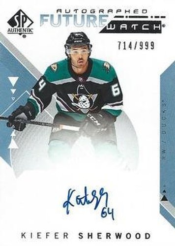 #224 Kiefer Sherwood - Anaheim Ducks - 2018-19 SP Authentic Hockey