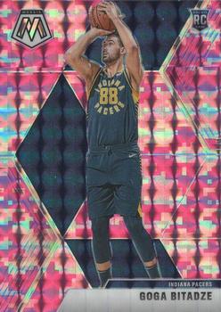 #225 Goga Bitadze - Indiana Pacers - 2019-20 Panini Mosaic - Camo Pink Basketball