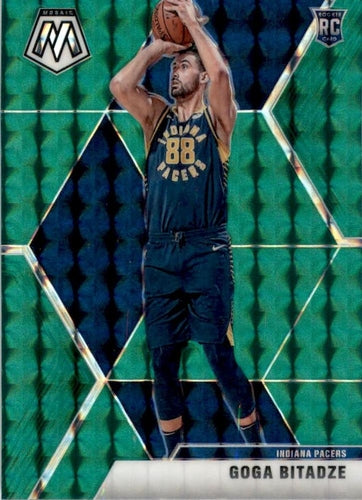 #225 Goga Bitadze - Indiana Pacers - 2019-20 Panini Mosaic - Green Prizm Basketball