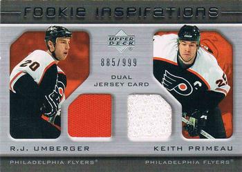 #225 R.J. Umberger / Keith Primeau - Philadelphia Flyers - 2005-06 Upper Deck Rookie Update Hockey