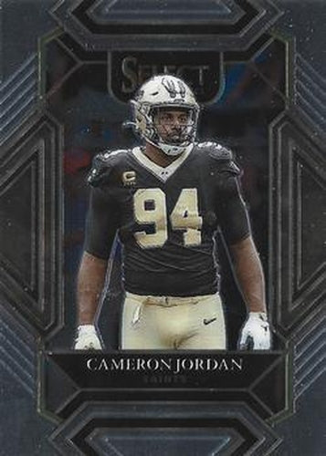 #225 Cameron Jordan - New Orleans Saints - 2021 Panini Select - Black and Gold Prizm Die Cut Football