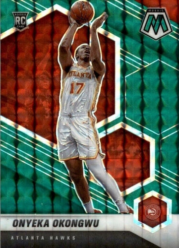 #225 Onyeka Okongwu - Atlanta Hawks - 2020-21 Panini Mosaic - Mosaic Green Basketball