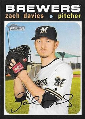 #225 Zach Davies - Milwaukee Brewers - 2020 Topps Heritage Baseball