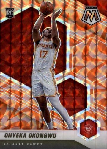 #225 Onyeka Okongwu - Atlanta Hawks - 2020-21 Panini Mosaic - Mosaic Reactive Orange Basketball