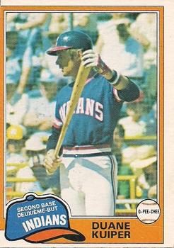 #226 Duane Kuiper - Cleveland Indians - 1981 O-Pee-Chee - Gray Back Baseball