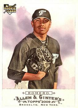 #226 Ricky Romero - Toronto Blue Jays - 2009 Topps Allen & Ginter Baseball