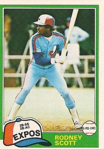 #227 Rodney Scott - Montreal Expos - 1981 O-Pee-Chee - Gray Back Baseball