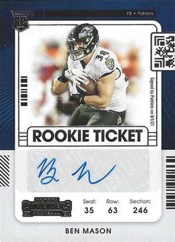 #227 Ben Mason - New England Patriots - 2021 Panini Contenders Football