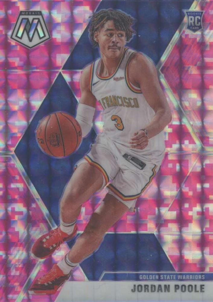 #228 Jordan Poole - Golden State Warriors - 2019-20 Panini Mosaic - Camo Pink Basketball